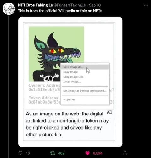 NFT Wikipedia Right-Click Meme