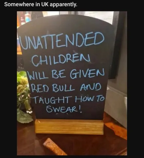 Unattended Children Red Bull Warning