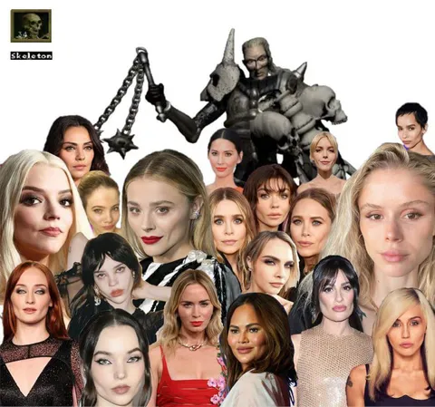 Skeleton Among Beautiful Women