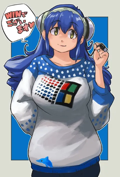 青髪少女と電卓