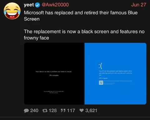 Microsoft Replaces the Blue Screen