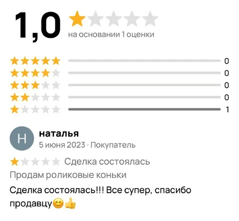 Пять звёзд за роликовые коньки