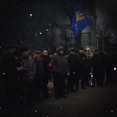 Зимнее шествие с флагом