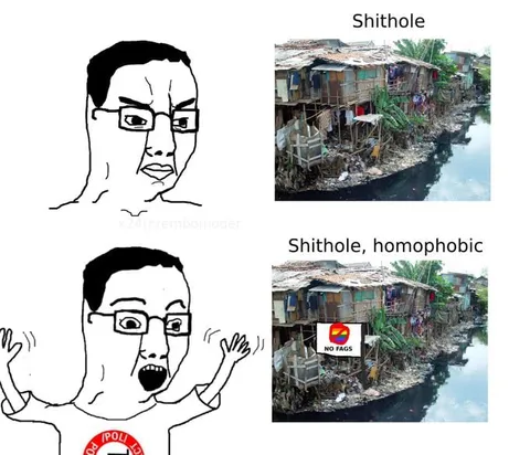 Homophobic Shithole Reaction
