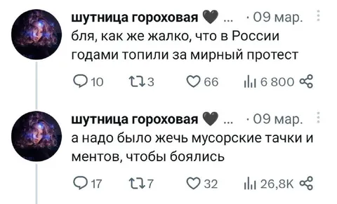 Мирный протест и мусорские тачки