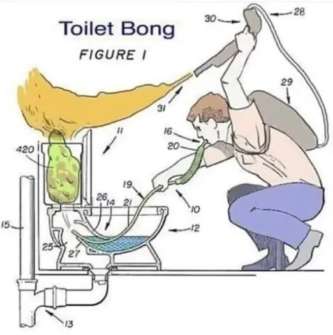 Toilet Bong Patent Diagram