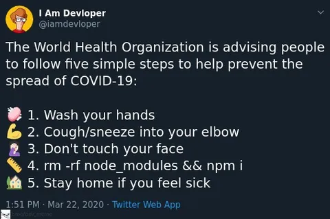 COVID-19 Developer Prevention Steps