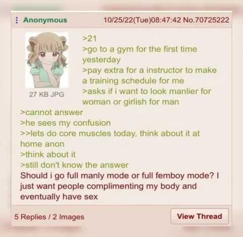 Manly Mode or Femboy Mode