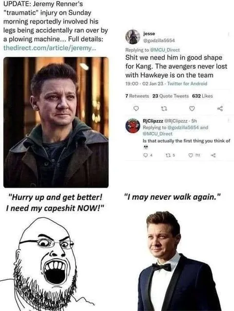 Jeremy Renner Needs His Capeshit