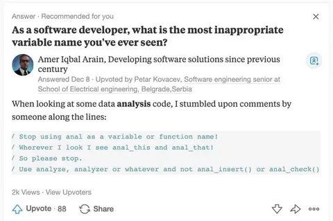 Inappropriate Variable Name