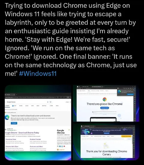 Trying to Download Chrome with Edge