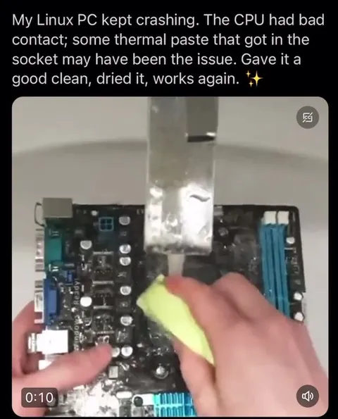 Washing a Motherboard Under the Faucet
