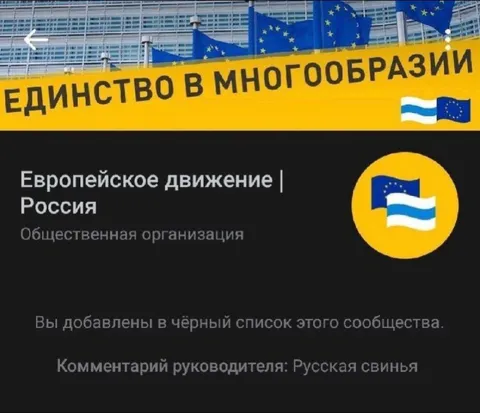 Русская свинья в чёрном списке