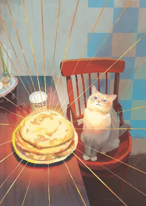 Кот и сияющие блины