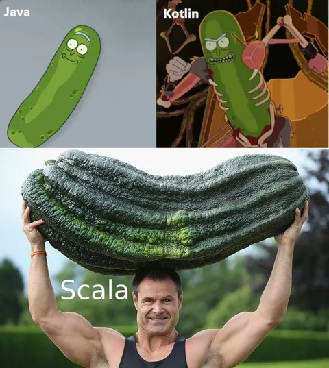 Java Kotlin Scala Vegetable Comparison