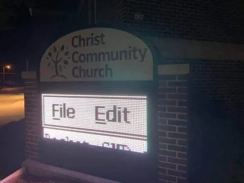 Church Sign Says File Edit