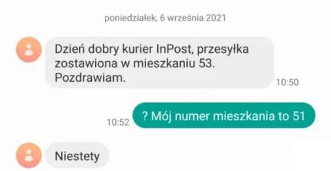 Przesyłka w złym mieszkaniu