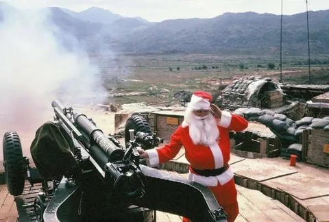 Santa Firing a Cannon