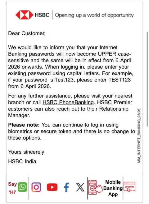 Uppercase Password Notice