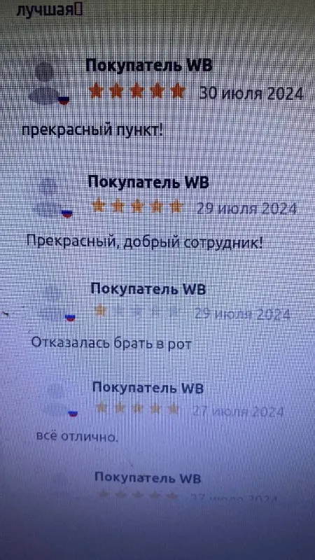 Отзывы о пункте WB