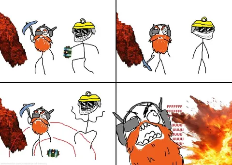 Troll Miner Explosion Rage Comic