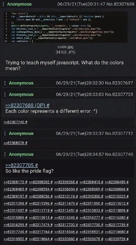JavaScript Color Error Joke