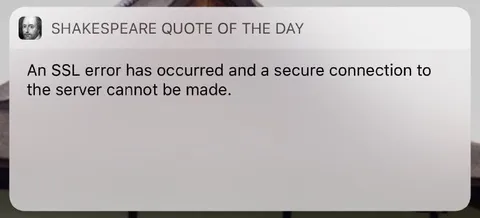 Shakespeare SSL Error Quote