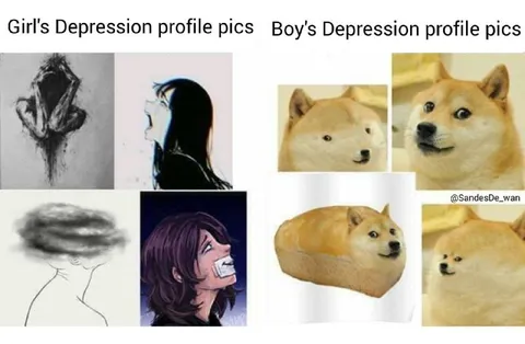 Girl's vs Boy's Depression Profile Pics