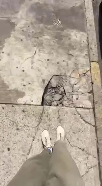 Scary NYC Sidewalk Hole