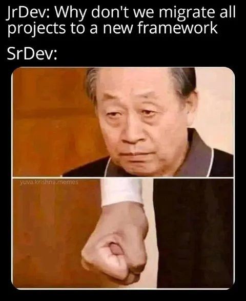 Senior Developer Rejects Framework Migration