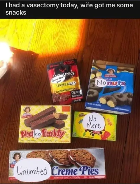 Post-Vasectomy Snack Haul