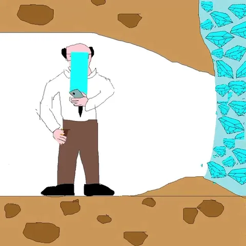 Мужчина с красным экраном