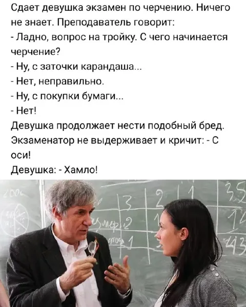 Экзамен по черчению и ось