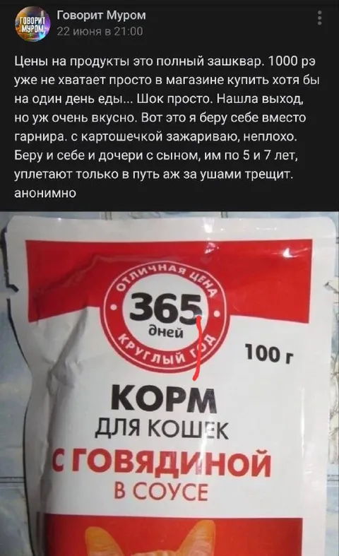 Корм для кошек вместо гарнира