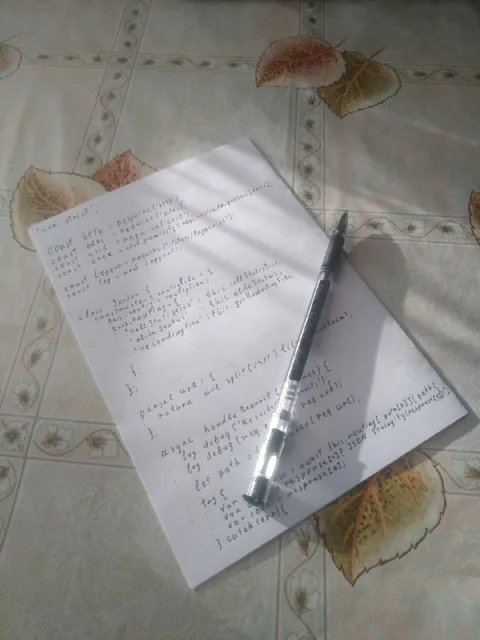 Handwritten Code on Paper