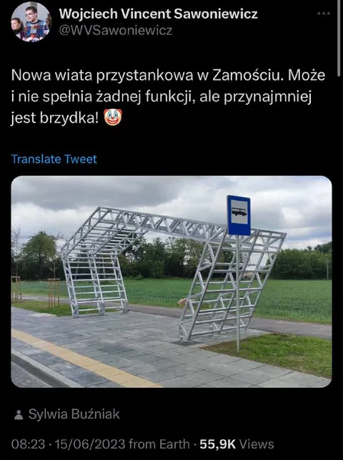Brzydka wiata przystankowa