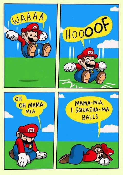Mario Squashes His Balls