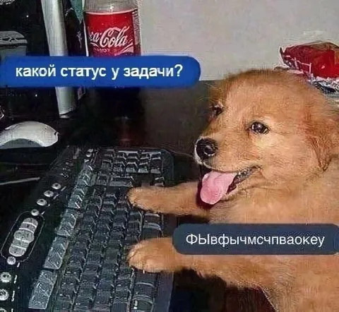 Собака отвечает на статус задачи