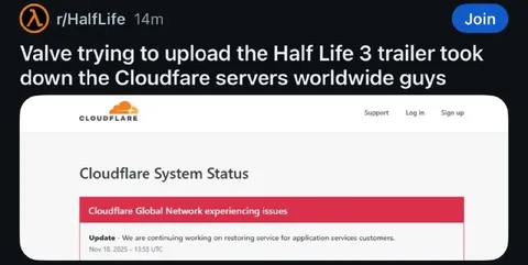 Half-Life 3 Takes Down Cloudflare