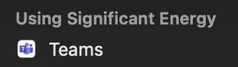 Using Significant Energy Teams