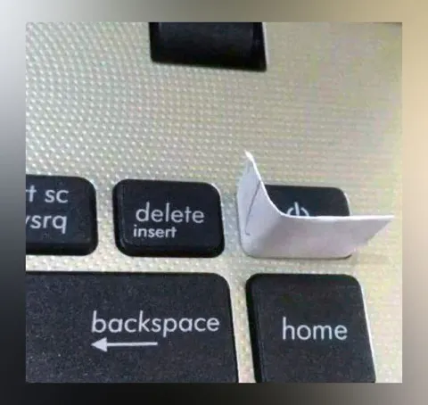Paper Key on Keyboard