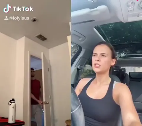 Мужчина входит и выходит