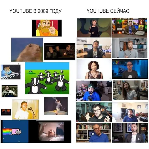 YouTube в 2009 году и сейчас