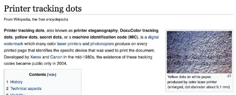 Printer Tracking Dots Explained
