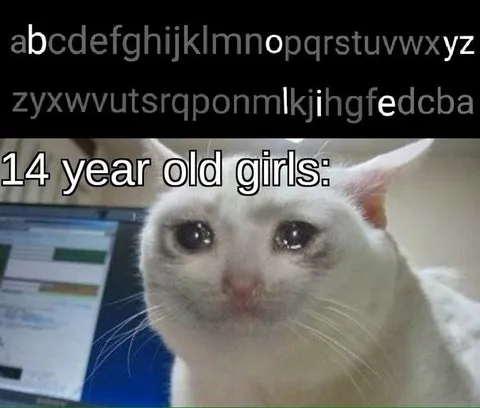 14 Year Old Girls Alphabet Meme