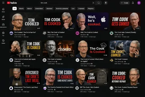 YouTube Says Tim Cook Is Cooked
