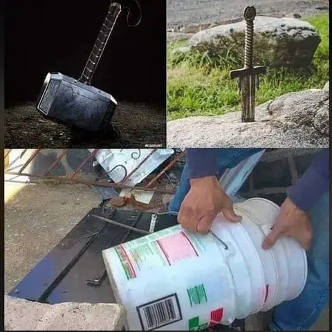 Молоток и меч в камне