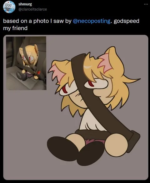 Seatbelted Cat Girl Drawing