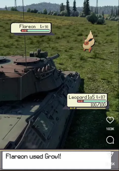 Flareon Versus Leopard Tank