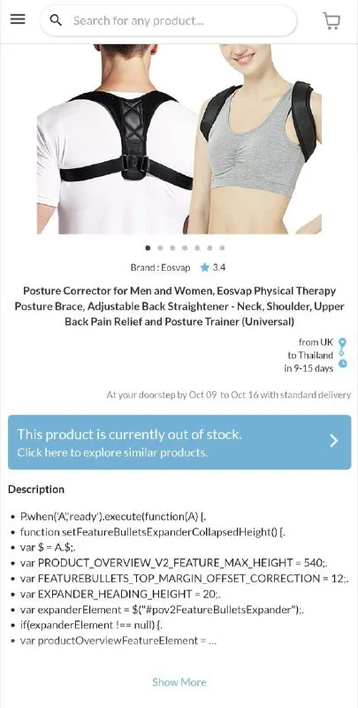 Posture Corrector Out of Stock